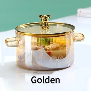 เครื่องครัว Borosilicate หม้อแก้วหม้อปรุงอาหารหม้อซุปทนความร้อนหม้อตุ๋น 1.8L