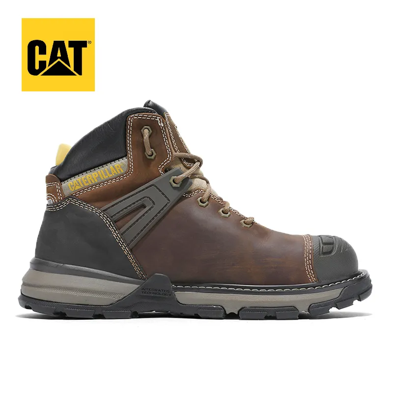 Caterpillar Classic Genuine Leather Steel Toe Boots CAT High Top - Main Image