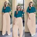 Wide Leg Pants Terno loose crop top in trendy designs & style. 