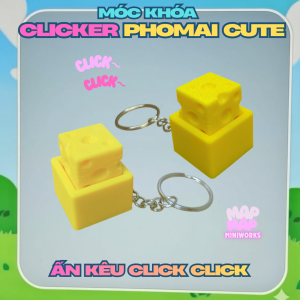 Móc Khóa Clicker Cục Phô Mai Cute - Ấn Kêu Click Click - Đồ Chơi Ấn Vui Tay - Fidget Toy
