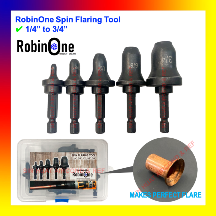 5PCS ROBINONE SPIN FLARING TOOL SPIN FLARE TOOL SPINNING FLARE COPPER TOOLS DRILL 1 4 3 8 1 2 5 8 3 4 Lazada