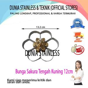 Bunga Sakura Tengah Kuning 12cm ornamen hiasan tangga pagar