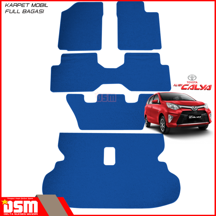 Karmob Karpet Mobil Toyota Calya Full Bagasi Warna Biru Karpet