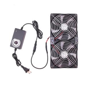 Double 120mm High CFM Computer Fans 110V-240V Variable Speed Fan Cooling for Server Closet Cabinet