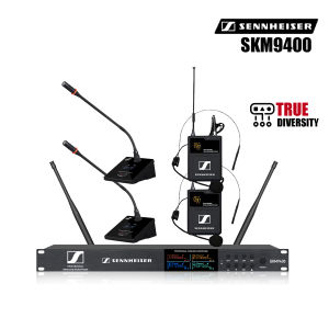 Sennheiser SKM9400 Professional Wireless Microphone 4-Channel UHF Auto Scan Lavalier Bodypack Short Gooseneck Conference Mics for Ceremony & Speech