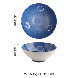 DAFIFY Ceramic Japanese Ramen Bowls 40 Ounce Large Ceramic Noodle Serving Bowl with Spoons Chopsticks and Chopstick Stands for Soup Cereal Rice Udon Asian Noodles