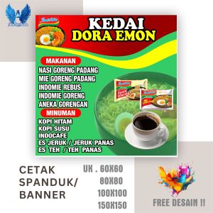 Spanduk Banner KEDAI DORAEMON Custom Desain