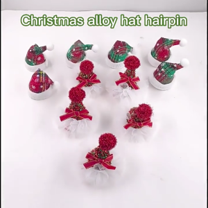 Christmas Hairpin Santa Hat Hairclips Kids Party Props Cosplay Headwear Holiday Decorative Hair Clips Girls Hair Clips