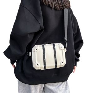 ESSENTIALS mens bag versatile PU box bag one shoulder crossbody fashionable small square chest