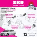[SKR Japan] ยาง แท่นเครื่อง แท่นเกียร์ ครบชุด สำหรับ Honda Civic FD 2.0 AT ปี 2006-2011 มี 4 ตัว 50880-SNG-981(R),50820-SNG-J02(FR),50850-SNG-981(L),50890-SNG-982(RR) civic m fd. 