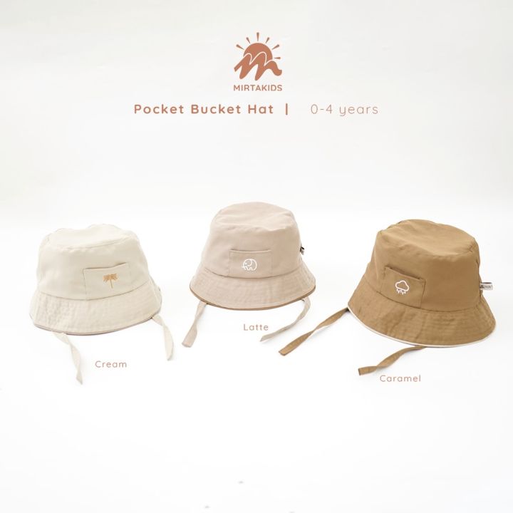 Mirtakids Pocket Bucket Hat Couple Topi Kantong Anak Dewasa
