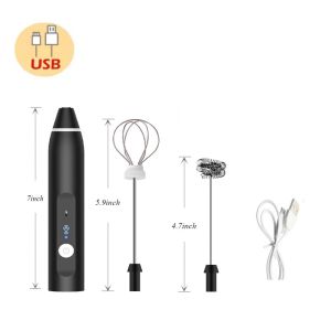 【SHIP IN 24H】 Automatic Beaters Multipurpose 3 Gear Adjustable USB Rechargeable Electric Milk Frother For Coffee shop Eggs Stiring Kitchen ToolsStainless Steel Balloon Wire Whisk Egg Beater Mixer Baking Utensil Cream Mixer