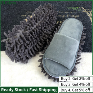 Uliekhy【Ready Stock】1 Pair Lazy Mop Slippers Washable Microfiber Cleaning Floor Dusting Slippers Detachable Mopping Shoes Household Floor Cleaning Tools