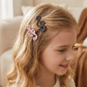 SWEET ELVES Creative Musical Note Hairpins Anti Slip Acrylic Striped Hair Barrettes Lovely Elegant Side Clips Daily