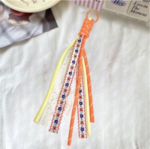 พวงกุญแจ เชือกถักลูกไม้ ห้อยกระเป๋า โทรศัพท์ ตกแต่ง จี้ห้อยพวงกุญแจ พร้อมส่งจาไทย