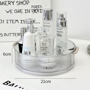 Dear Home ถาดหมุนอะคริลิค กล่องเก็บเครื่องสำอางค์อะคริลิค ที่วางเครื่องสำอางหมุนได้ กล่องวางเครื่องสำอางหมุนได้360°