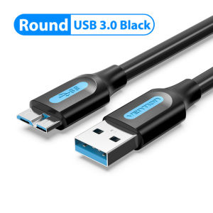 Vention Kabel USB Mikro 3.0 3A Mens pair Micro-B mens data wire straight head round wire Pengisi Daya Cepat Kabel Data Kabel Ponsel For Samsung Note 3 S5 Kabel USB Mikro B Sony