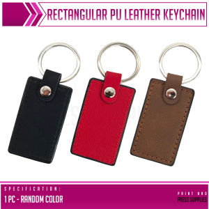 PP Supplies - Rectangular PU Leather Keychain for Bags & Keys Mixed Color