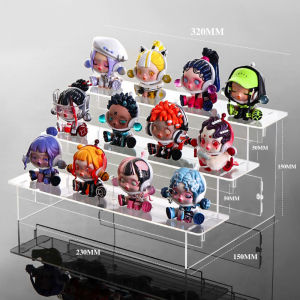 On Time ชั้นวางโมเดล 32cm ชั้นวางโมเดลอะคริลิค ชั้นวางอะคริลิคใส สำหรับ ตู้โชว์กระจกและ IKEA แบบ 3 ชั้น ขนาด 32*23*15ซม