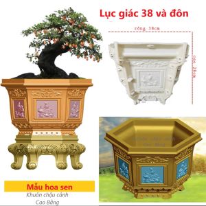 Khuôn đúc chậu cảnh lục giác 38 và chân đôn (khuôn ABS nguyên sinh siêu bền) có lòng trong đầy đủ