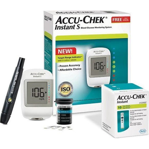 AccuChek Instant S Meter with 10 Strips Exp MARCH 2025