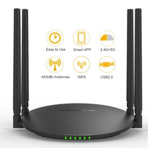 Wavlink AC2100 High Power Wireless Wifi Router2.4g/5g Dual Band Wifi RouterMu-Mimo Wireless Gigabit Mesh Router With Touch LinkWPS6*5dbi AntennasUSB 3.0 Ports Wifi Router For Home/Office/Gaming