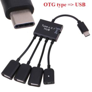 Cáp OTG Type C ra 3 cổng Usb - Cáp OTG Type C Hub OTG hỗ trợ sạc nguồn cho Điện thoại Máy tính bảng