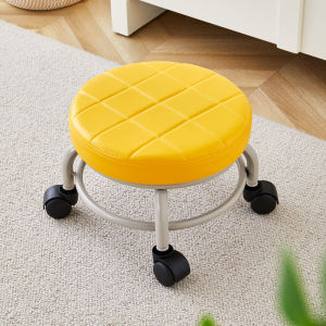 HT เก้าอี้ เก้าอี้สตูลเตี้ย นั่งซักผ้า สตูลเตี้ยหมุนได้ 360° เบาะนั่งมีล้อเลื่อน สตูลโซฟาเคลื่อนที่ได้สวยงาม เก้าอี้หมุนได