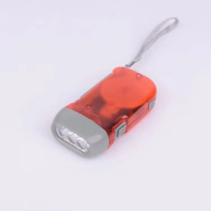 LED Hand Pressing Dynamo Flashlight 3LEDs Flashlight With Hanging Rope Hand Rechargeable Light Torch Red Shell Nan Bright Small Portable Plastic Emergency Lights