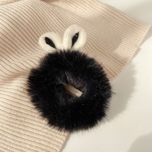 Rabbit Ears Cute Furry Hair Bands Scrunchies Elastic Ties Bobbles Ponytail Holders Accessories For Girls Women