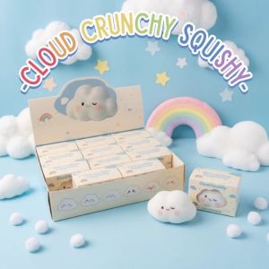 Cloud Crunchy Squishy Toys 12pcs set Stress Relief Soft Squeeze Sensory Cute Design Cloudy Children