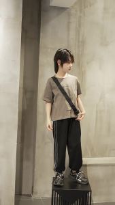 In Stock Childrens Pants Summer Thin Boys Long Pants Girls Mosquito-Repellent Pants Summer Baby Striped Casual Sports Pants Trendy