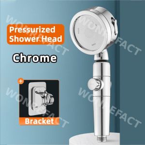 High Pressure Shower Head with Water Filter 3 Modes Handheld Shower Detachable Anti-Clog Space Saving