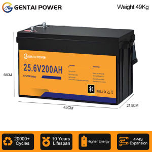 24V 200Ah LiFePO4 Battery 4.8kWh Deep Cycle for Solar Home Backup & Golf CartGrade A Cell 6000 Cycles for Trolling Motor & RV
