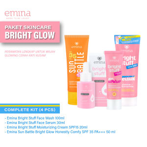 Paket Emina Bright Glow Lengkap 4 pcs - Paket Skincare Remaja Wajah Cerah Anti Kusam Bright Stuff