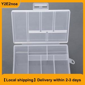 【Local shipping】 Portable Transparent 6 Grids Storage Boxes For Buttons Beads Containers Case