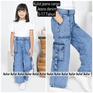 celana kulot jeans anak korean style kulot cargo usia 1-17 tahun