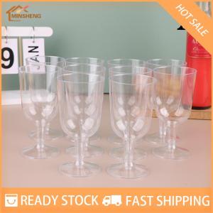 MIH ✨ COD ✨ 10ชิ้นถ้วยพลาสติกใสแชมเปญบาร์สำหรับปิ้งแก้วอุปกรณ์ดื่มสำหรับงานเลี้ยงวันเกิดงานแต่งงานงานเทศกาลครบรอบ