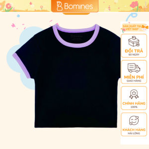 Áo croptop bé gái Bomines Áo bé gái hở bụng thun rib cotton cho bé gái 10-36kg ATNVIEN