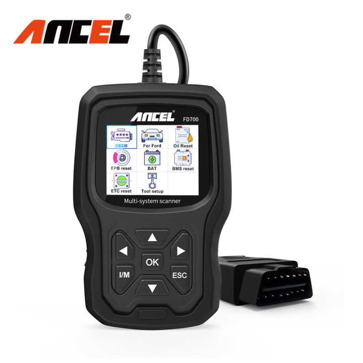 ANCEL FD700 OBD2 สแกนเนอร์เต็มระบบ DPF EPB BMS ETC น้ำมันรีเซ็ตสำหรับ ...