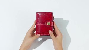 2025 Hot-Selling Womens New Oil Leather Wallet Retro Short Wallet Hollow Multi-Functional Coin Purse Money Clip [ Free Shipping ]