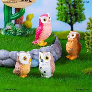 [COD] zhangyuqing Mini Resin Animal Owl Figurines Micro Landscape Car Dashboard Home Desktop Ornaments