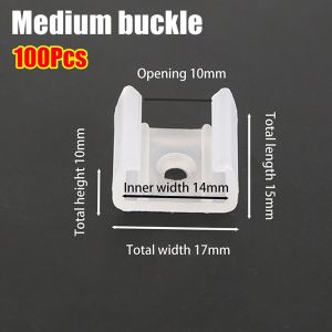 MUMU 100Pcs Lamp Holder Fitting LED Strip Fixed Clips Plastic 220V Flexible COB Wall Lamp Holder Connector 8-20mm Light Mounting Buckle For Fixing 2835 Neon Light