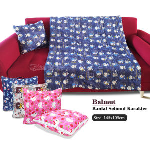 Balmut Bantal Selimut Motif Bolak Balik Dengan Karakter Berbeda Size 145x105cm Random Motif Boy & Girl - Qlisa