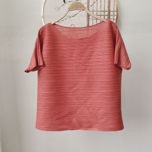 ▲▩☏ 2953 One Size Summer Pleated Simple Fresh Casual Style Loose High-End T-Shirt Top