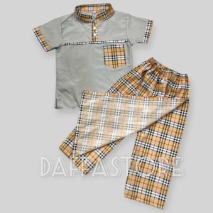 Setelan Koko Sarkoci Part 2 Baju Celana Anak Laki-Laki 2-7 Tahun Elegan Terbaru - Fashion Muslim Sarung Cowok Motif Kotak Kekinian Premium