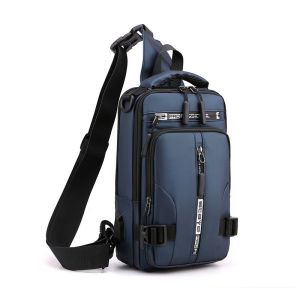 จัดส่งจากกทม.กระเป๋าคาดอกกันน้ำสำหรับผู้ชาย กระเป๋าสะพายไหล่มัลติฟังก์ชันอินเทอร์เฟซ Usb ชาร์จได้ กระเป๋าสะพายข้าง กระเป่าสะพาย