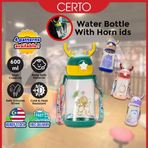 CERTO Botol Air Budak Cute Tumbler Bpa Free Water Bottle Unicorn Kids Drinking Bottle Straw Water Bottle Cup小孩水瓶水壶