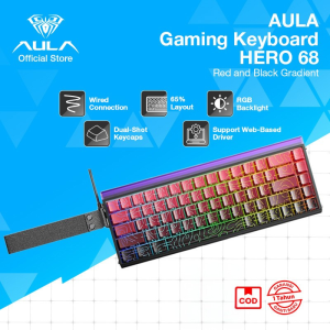 GAMEN X AULA HERO 68 HE Magnetic Switch Keyboard Fast Response 8000Hz Polling layout 65% Silent Typing RGB Custom Web Driver Respon super cepat Senyap lembut RGB kustom Latensi minimal Pengaturan driver web Koneksi stabil - Garansi 1 Tahun