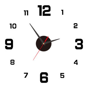 3D Wall Clock Luminous Frameless DIY Digital Clock Wall Stickers for Home Living Room Office Wall Decor